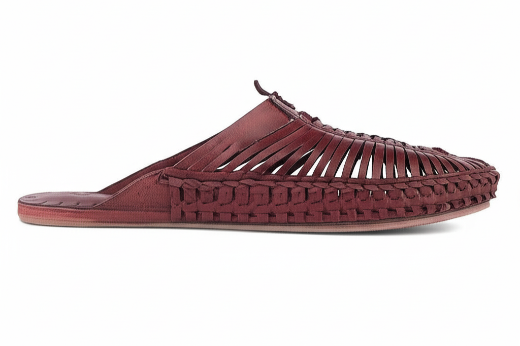 Men’s Roman Kolhapuri Sandals – Red Brown, Ideal for Weddings