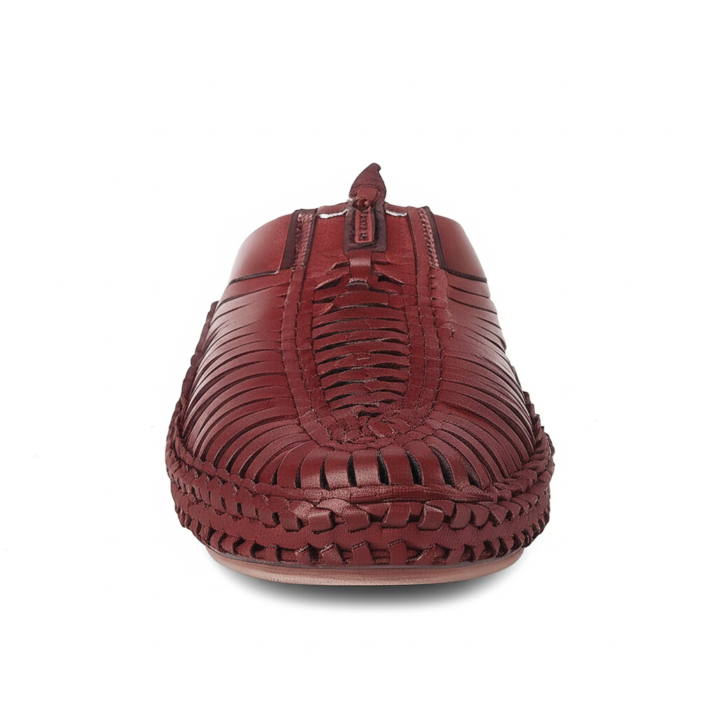Men’s Roman Kolhapuri Sandals – Red Brown, Ideal for Weddings